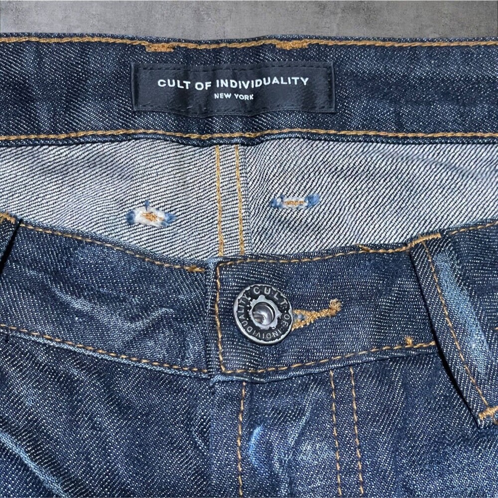 Cult of Individuality Jeans 34x29 Greaser Straight Blue Heritage Selvedge Denim - Picture 7 of 16